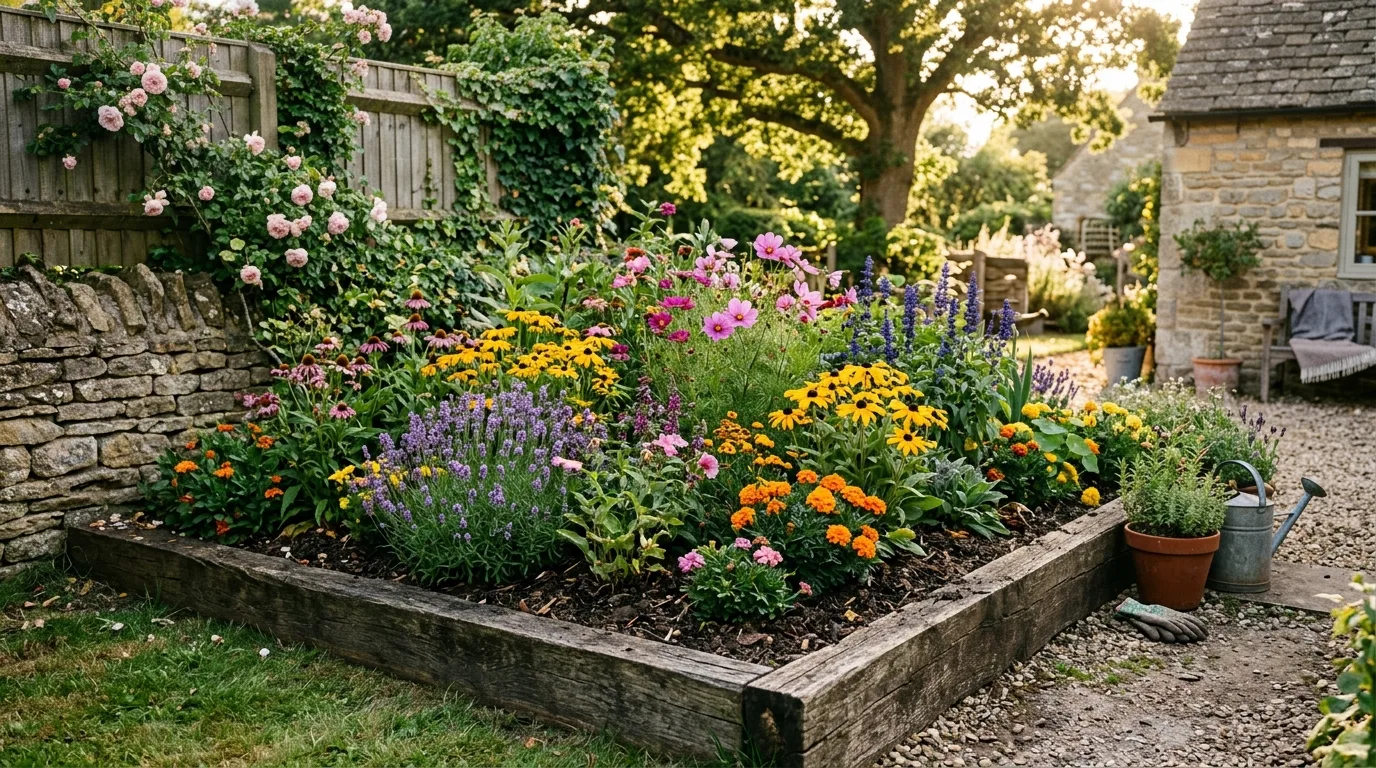 Minimal Flower Bed With Structure